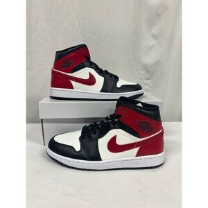 NEW 9 womens Nike Air Jordan 1 Mid‎ Chicago White Red Black Toe BQ6472-160